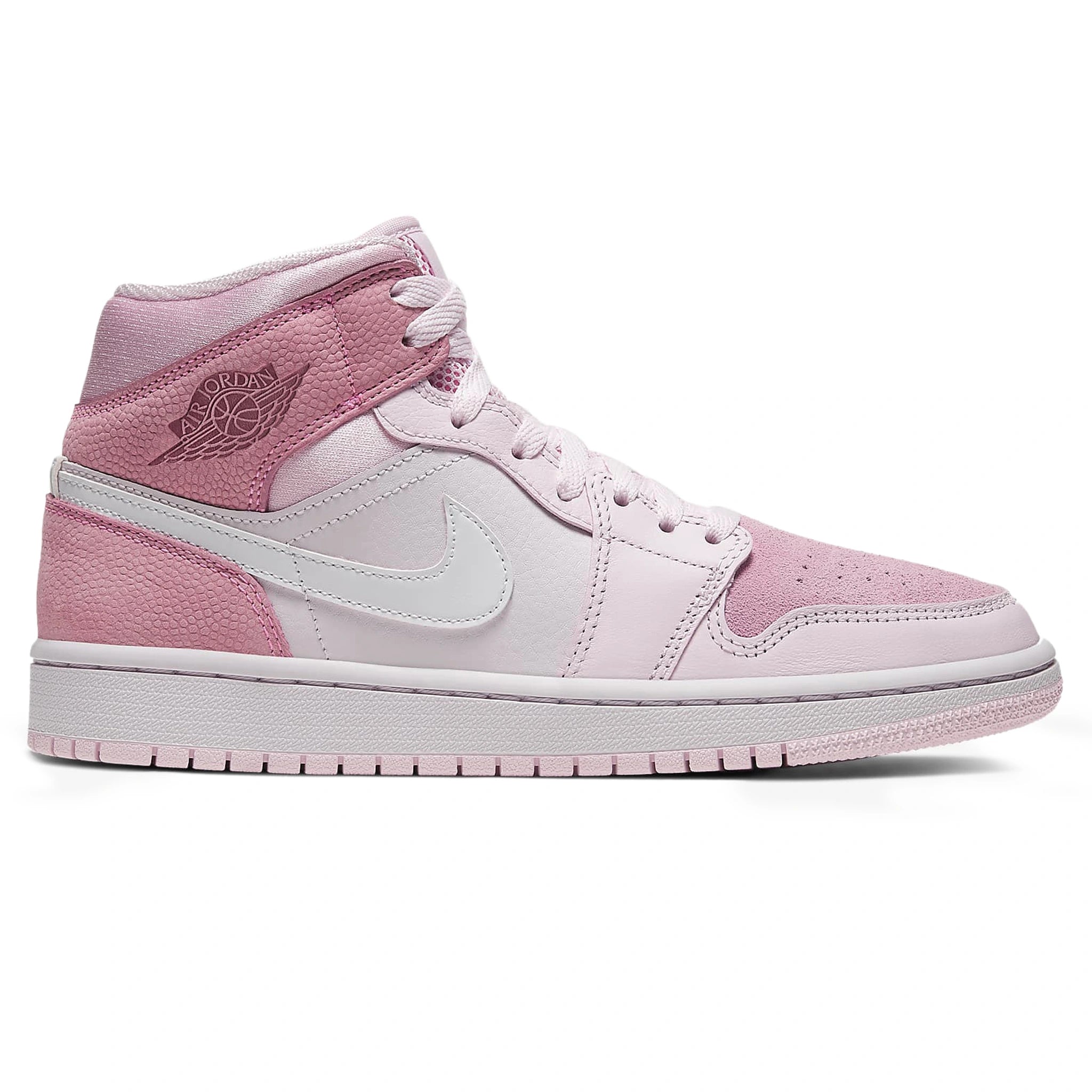 Side view of Air Jordan 1 Mid Digital Pink (W) CW5379-600